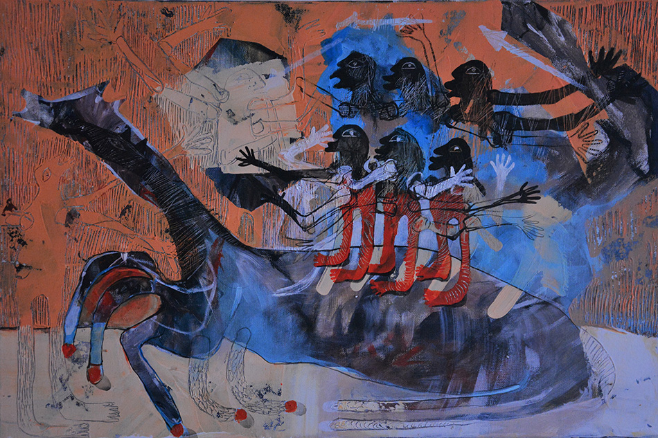 © Asia Rajjoub, Noahs Arche, Acryl auf Leinwand (2017)